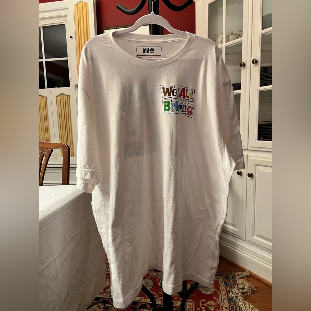 Mattel Monster High White Tee with Multicolor 'We All Belong' Print